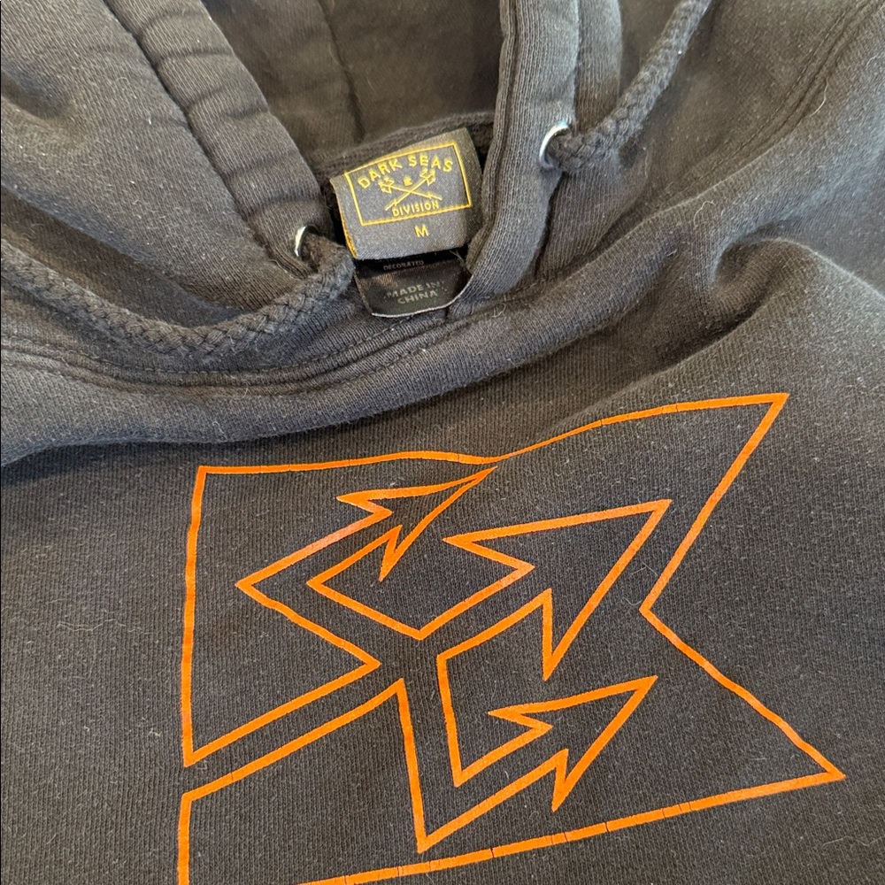 Dark Seas Black Hoodie with Orange Logo - Picture 4 of 5